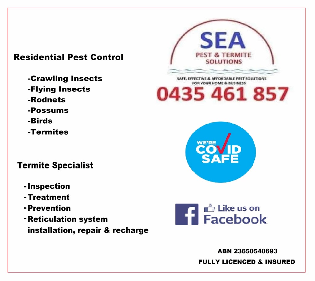 SEA Pest & Termite Solutions | home goods store | 195 Brokers Rd, Mount Pleasant NSW 2519, Australia | 0435461857 OR +61 435 461 857