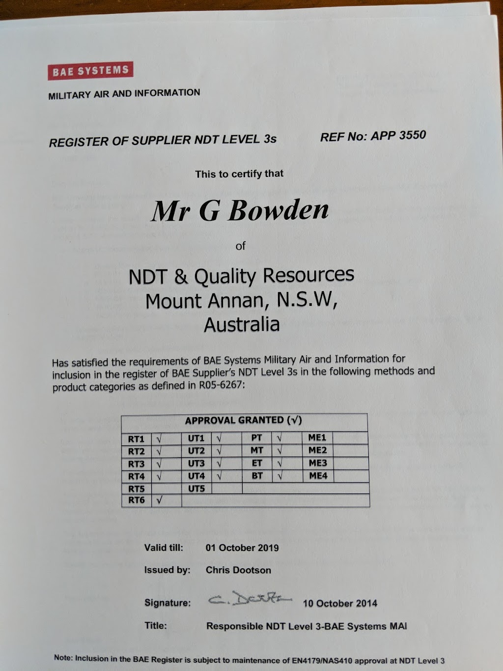 NDT & Quality Resources | 45 Angophora Cct, Mount Annan NSW 2567, Australia | Phone: 0425 289 016