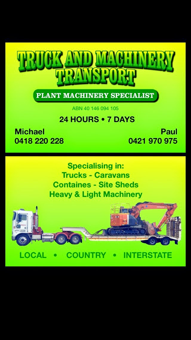 Truck and machinery transport | 20 Brisbane Rd, Campbelltown NSW 2560, Australia | Phone: 0418 220 228