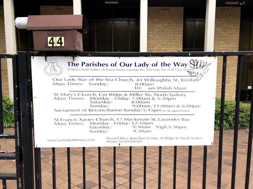 Our Lady Star of the Sea Catholic Church | church | 44 Willoughby St, Kirribilli NSW 2061, Australia | 0289184100 OR +61 2 8918 4100