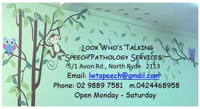 Look Whos Talking Speech Pathology Services | health | 5/1 Avon Rd, North Ryde NSW 2113, Australia | 0477377537 OR +61 477 377 537