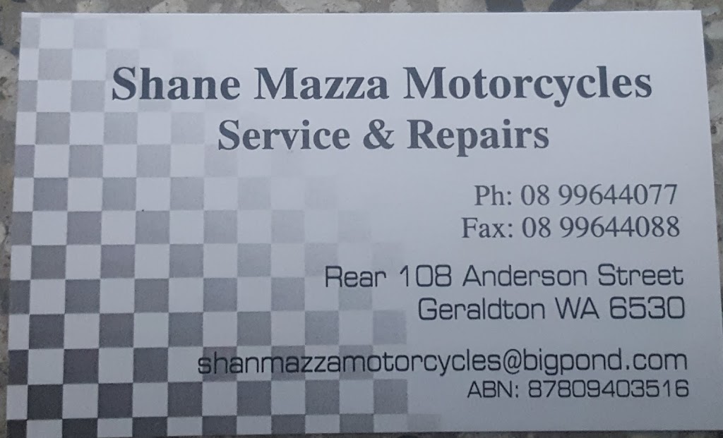 Shane Mazza Motorcycles | 108 Anderson St, Webberton WA 6530, Australia | Phone: (08) 9964 4077