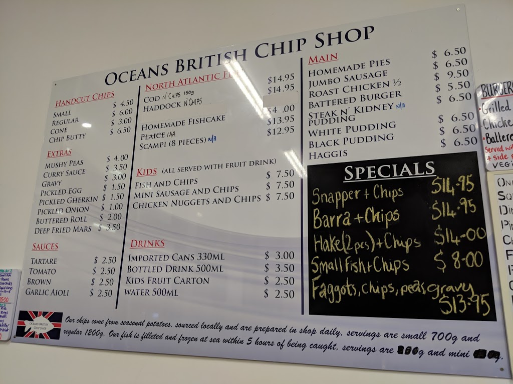 Oceans British Chip Shop | restaurant | Chiswick Parade, Wellard WA 6170, Australia | 0894192121 OR +61 8 9419 2121