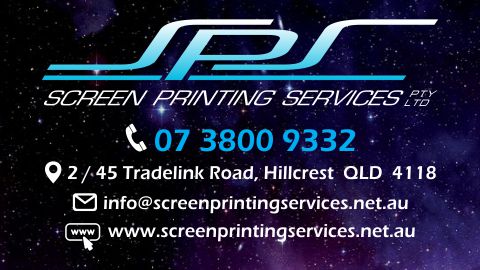 Screen Printing Services | 2/45 Tradelink Rd, Hillcrest QLD 4118, Australia | Phone: (07) 3800 9332