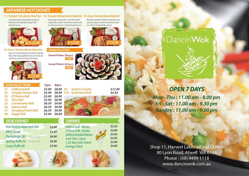 DancinWok | restaurant | Harvest Lakes Village Centre, 11/80 Lyon Rd, Aubin Grove WA 6164, Australia | 0894991118 OR +61 8 9499 1118