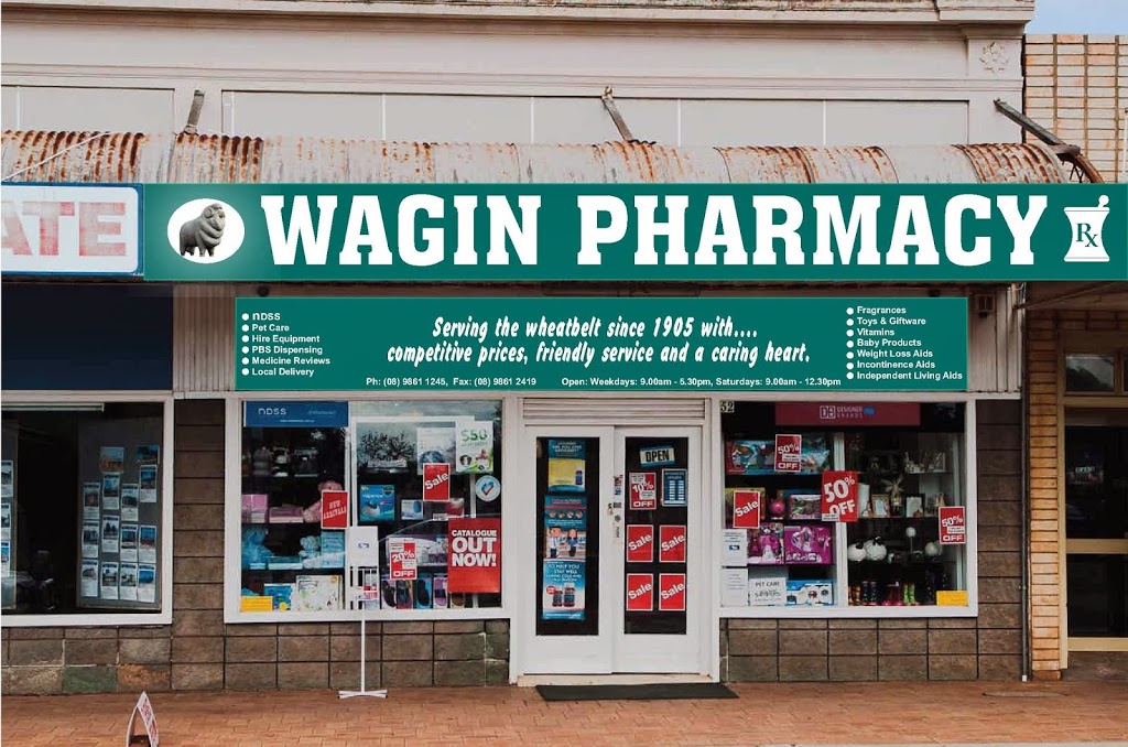Wagin Pharmacy | pharmacy | 52 Tudhoe St, Wagin WA 6315, Australia | 0898611245 OR +61 8 9861 1245