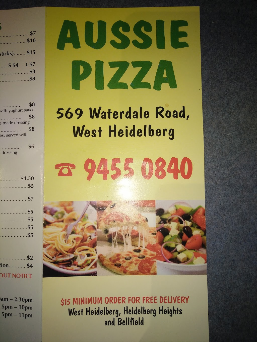 Aussie Pizza | meal takeaway | 569 Waterdale Rd, Heidelberg West VIC 3081, Australia | 0394550840 OR +61 3 9455 0840