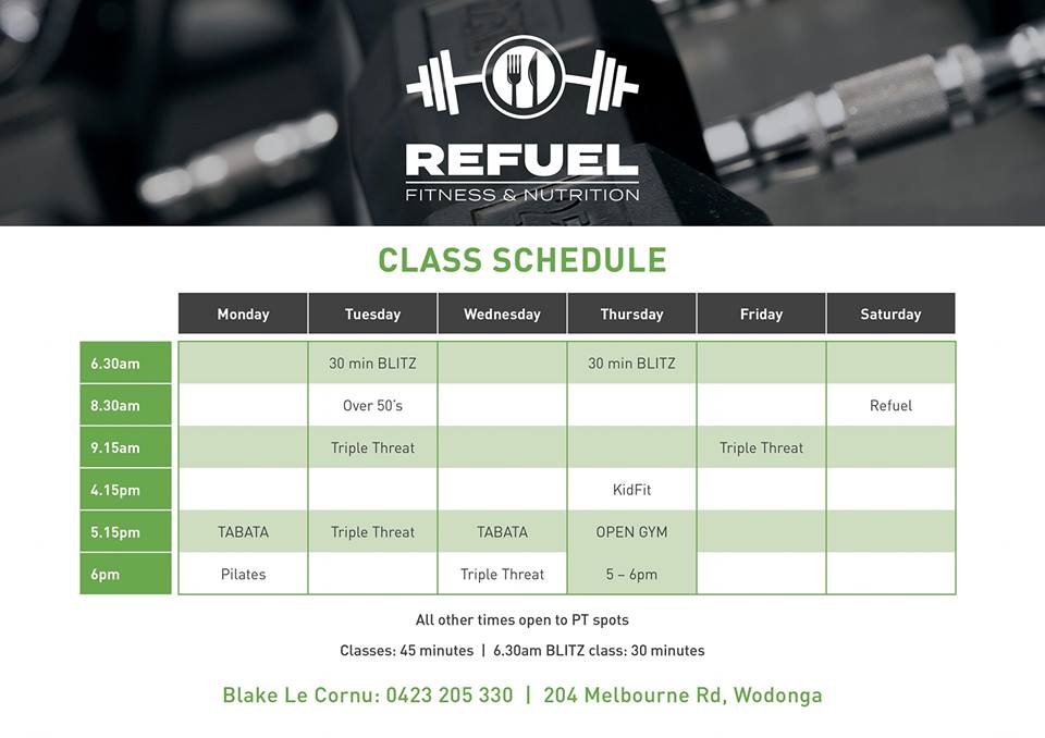 Refuel Fitness & Nutrition | gym | 9/202 Melbourne Rd, Wodonga VIC 3690, Australia | 0423205330 OR +61 423 205 330