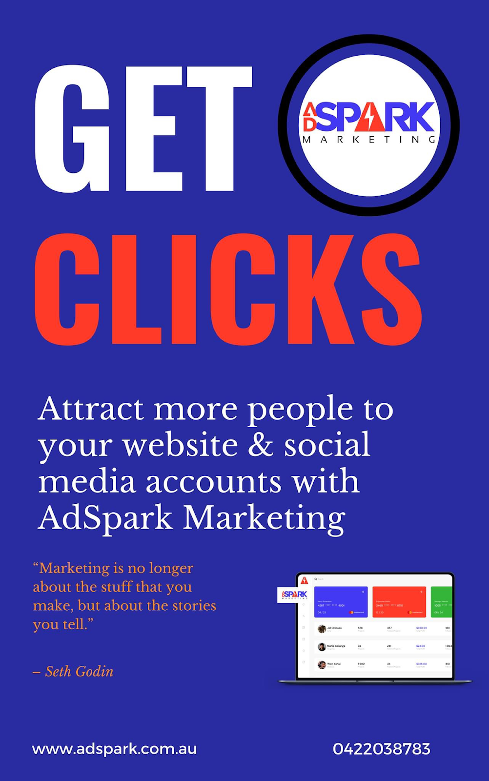 AdSpark Marketing | Digital marketing agency in Perth WA | 87 Georgina Parade, Brabham WA 6055, Australia | Phone: 0422 038 783