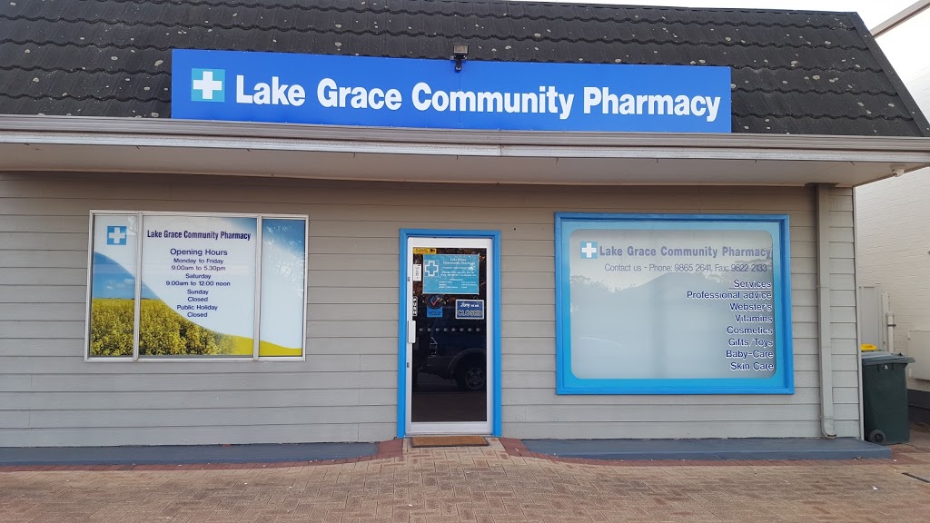 Lake Grace Community Pharmacy | health | 27 Stubbs St, Lake Grace WA 6353, Australia | 0898652641 OR +61 8 9865 2641