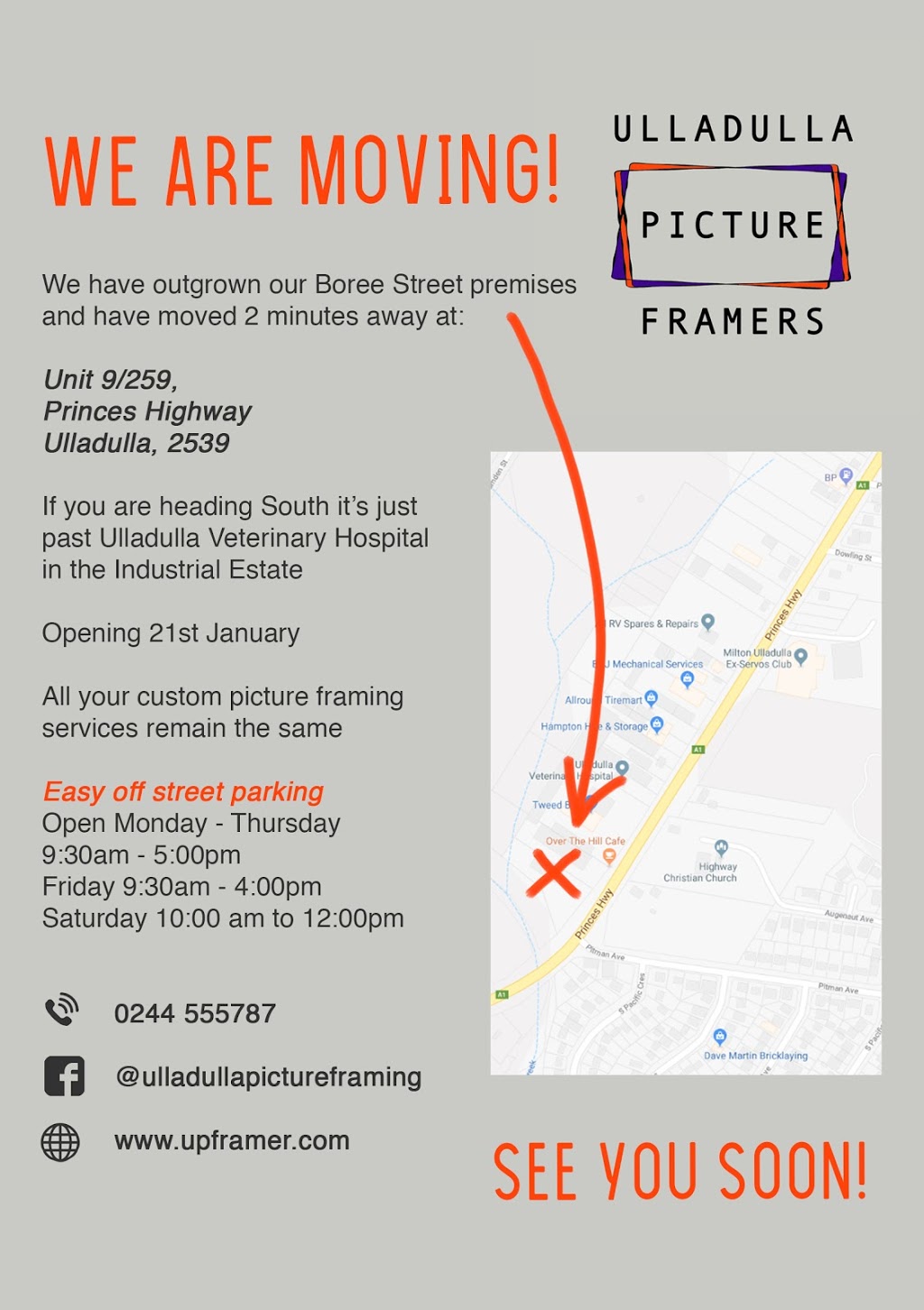 Ulladulla Picture Framing | Unit 9/259 Princes Hwy, Ulladulla NSW 2539, Australia | Phone: (02) 4455 5787