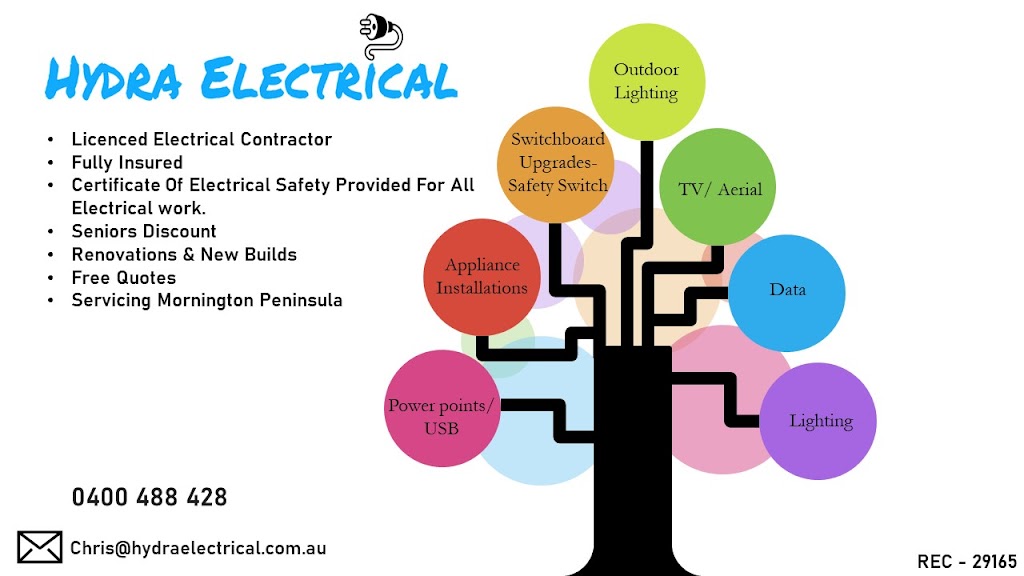 Hydra Electrical | electrician | 62 Aquarius Dr, Frankston VIC 3199, Australia | 0400488428 OR +61 400 488 428
