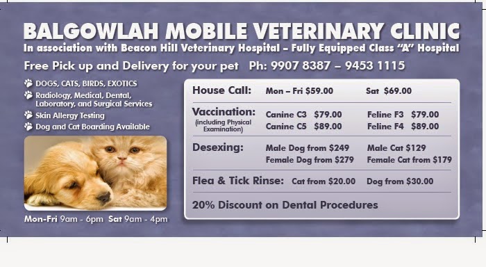 Balgowlah Veterinary Clinic | veterinary care | 197 Warringah Rd, Beacon Hill NSW 2100, Australia | 0294531115 OR +61 2 9453 1115