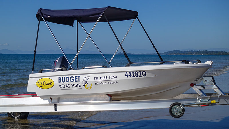 Budget Boat Hire Mission Beach | 74 Porter Promenade, Mission Beach QLD 4852, Australia | Phone: 0400 158 825