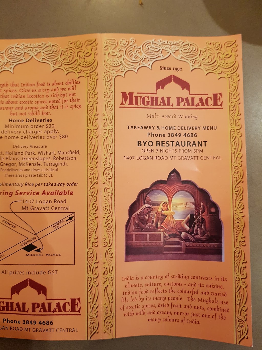 Mughal Palace | restaurant | 1407 Logan Rd, Mount Gravatt QLD 4122, Australia | 0738494686 OR +61 7 3849 4686