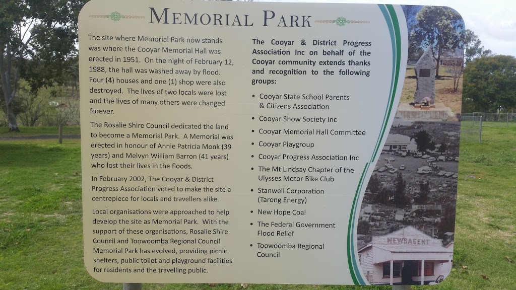 Cooyar Memorial Park | park | Cooyar QLD 4402, Australia