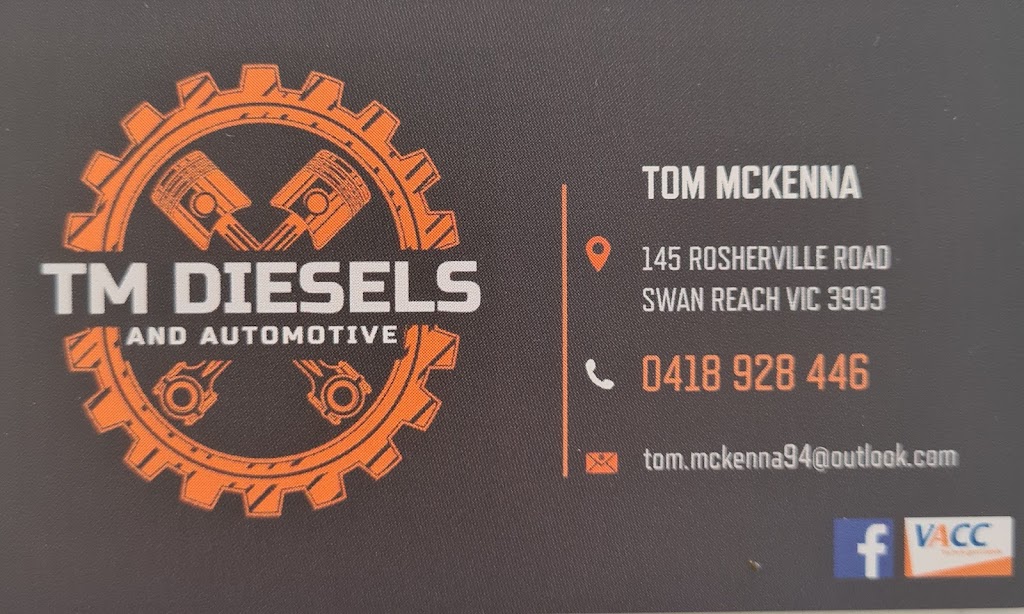 TM DIESELS AND AUTOMOTIVE | 145 Rosherville Rd, Swan Reach VIC 3903, Australia | Phone: 0418 928 446