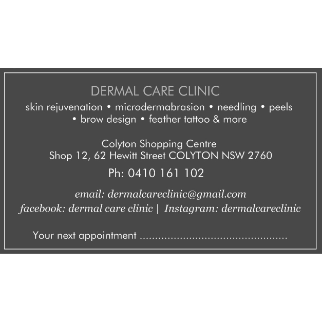 Dermal Care Clinic | store | Shop 12 (inside Cut & Shave Barber Shop), 62 Hewitt Street, Colyton NSW 2760, Australia | 0410161102 OR +61 410 161 102