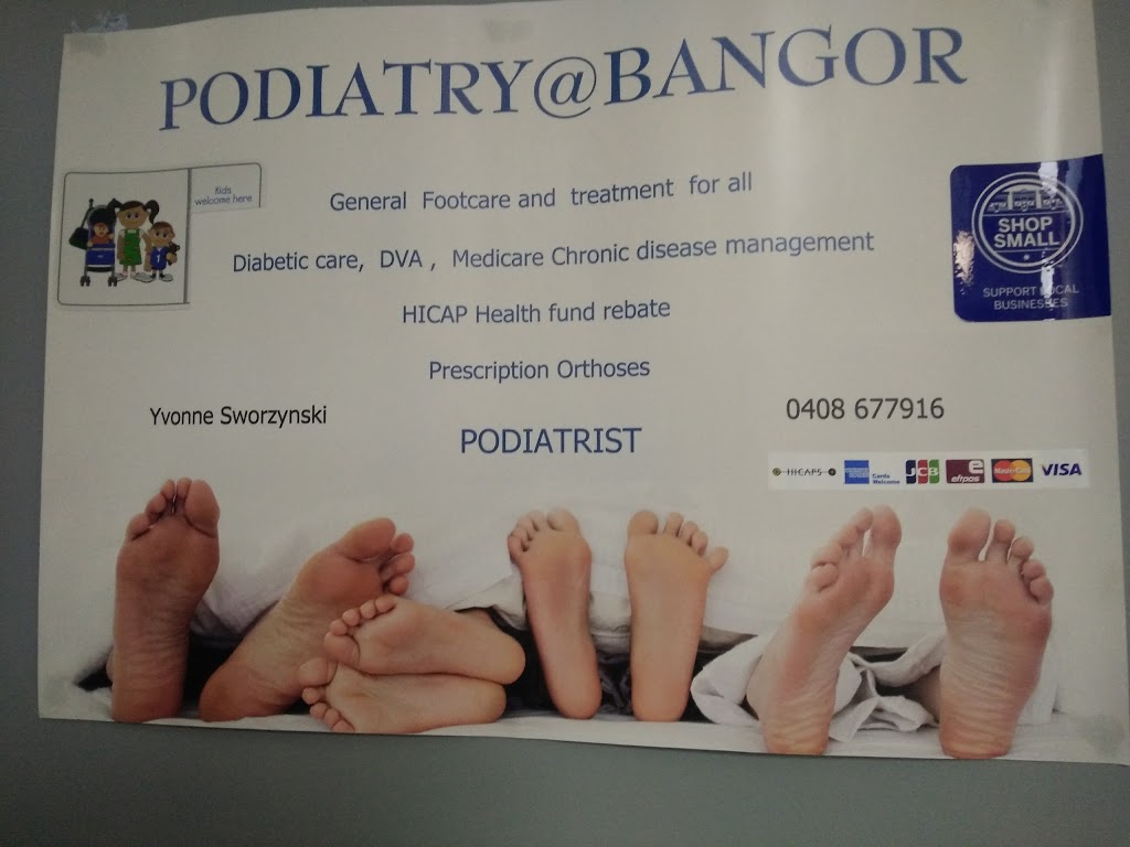 Podiatry @ Bangor Miss Yvonne Sworzynski | doctor | Commercial Centre, Suite 6/121 Yala Rd, Bangor NSW 2234, Australia | 0285440329 OR +61 2 8544 0329