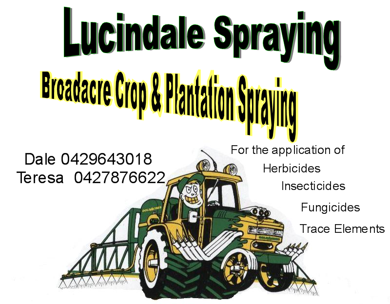 Lucindale Spraying |  | 59 Roach Rd, Lucindale SA 5272, Australia | 0429643018 OR +61 429 643 018