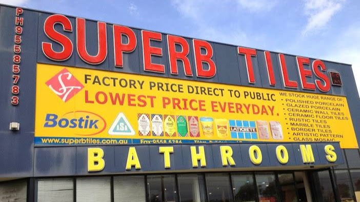 Superb Tiles Springvale | home goods store | 1/2-6 Yiannis Ct, Springvale VIC 3171, Australia | 0395585783 OR +61 3 9558 5783