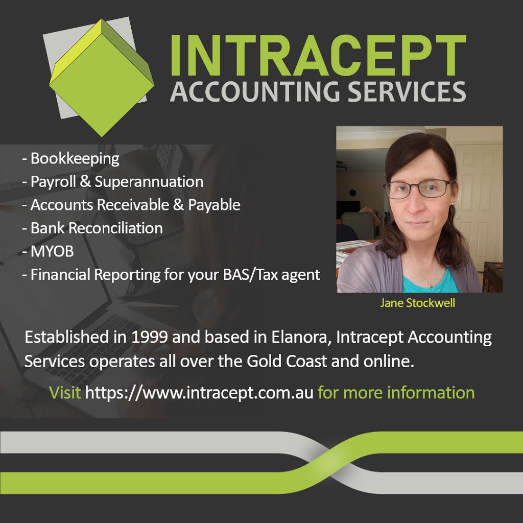 Intracept Accounting Services | accounting | Cupania Pl, Elanora QLD 4221, Australia | 0414527061 OR +61 414 527 061