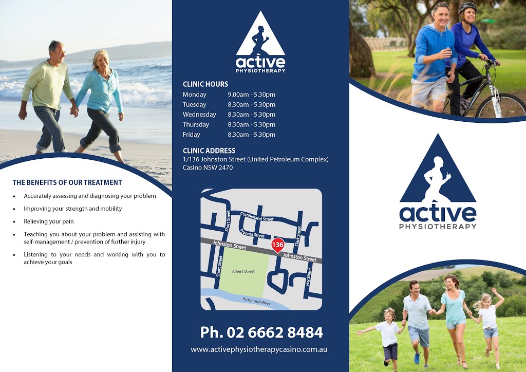 Active Physiotherapy | physiotherapist | 1/136/144 Johnston St, Casino NSW 2470, Australia | 0266628484 OR +61 2 6662 8484