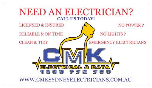 Cmk Electrical & Data | electrician | 1/59 Grosvenor Cres, Summer Hill NSW 2130, Australia | 1800772758 OR +61 1800 772 758