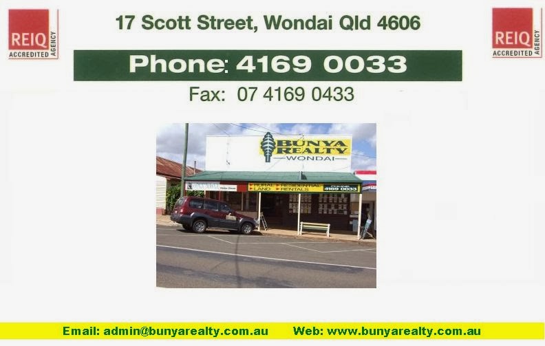 Bunya Realty | real estate agency | 17 Scott St, Wondai QLD 4606, Australia | 0741690033 OR +61 7 4169 0033