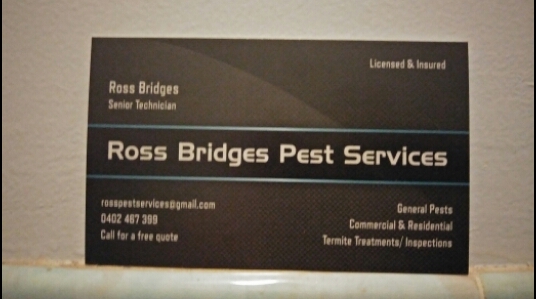 Ross Bridges Pest Services | home goods store | Warners Bay Rd, Charlestown NSW 2290, Australia | 0402467399 OR +61 402 467 399