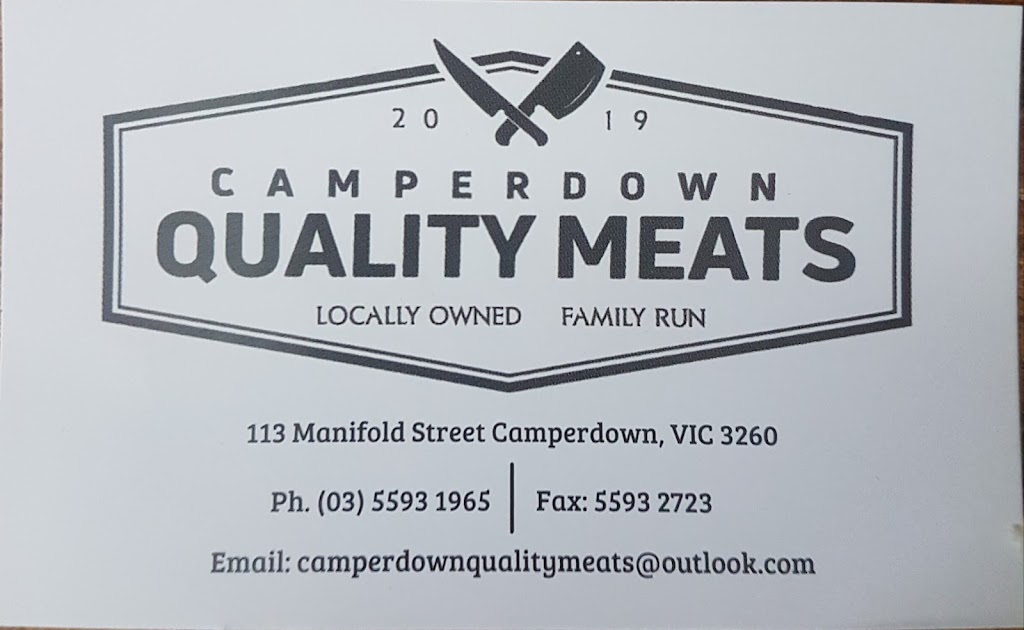 Camperdown Quality Meats | 113 Manifold St, Camperdown VIC 3260, Australia | Phone: (03) 5593 1965