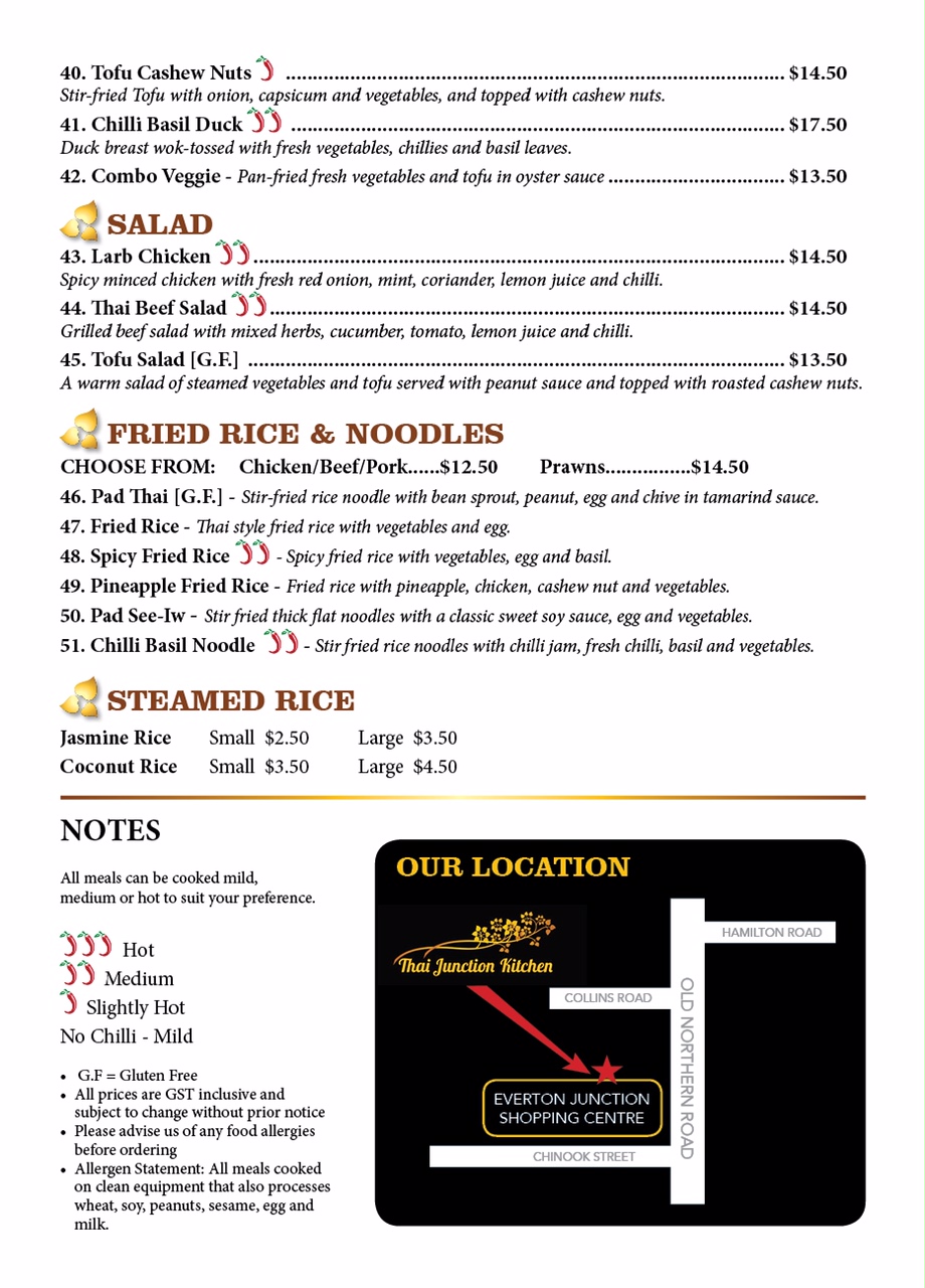 Thai Junction Kitchen | meal takeaway | 2 Chinook St, Everton Hills QLD 4035, Australia | 0733533988 OR +61 7 3353 3988