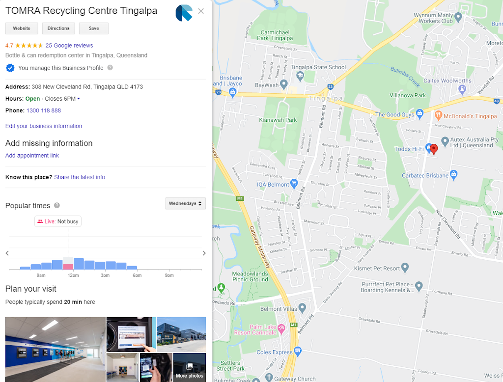 Containers For Change - TOMRA Recycling Centre Tingalpa | 308 New Cleveland Rd, Tingalpa QLD 4173, Australia | Phone: 1300 118 888