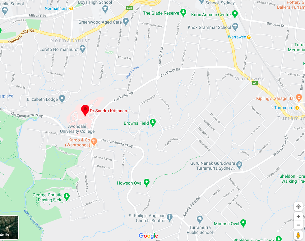 Dr Sandra Krishnan | Suite 9/176 Fox Valley Rd, Wahroonga NSW 2076, Australia | Phone: (02) 9467 5400
