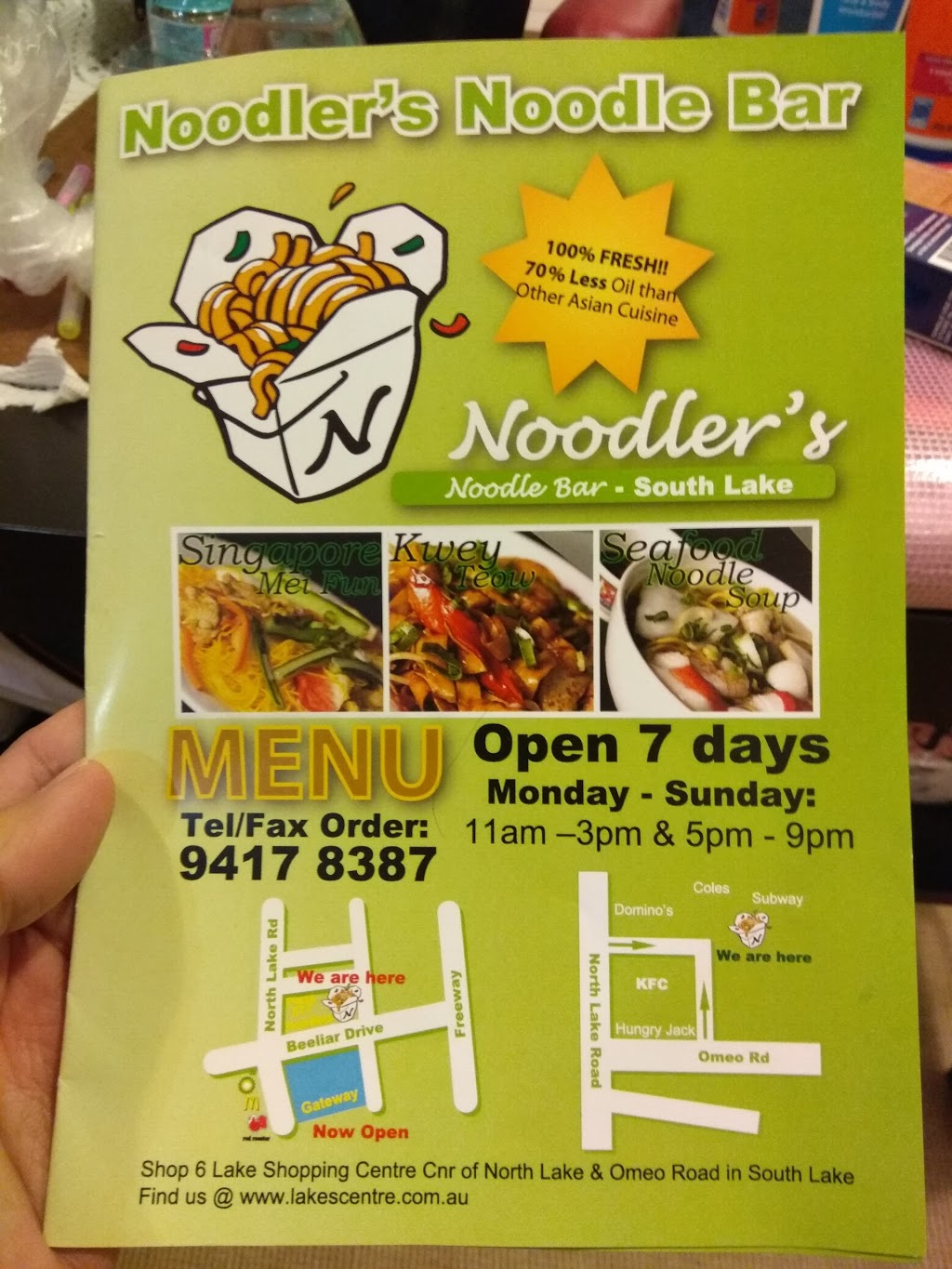 Noodlers Noodle Bar | meal takeaway | Lakes Shopping Centre, 620 N Lake Rd, South Lake WA 6164, Australia | 0894178387 OR +61 8 9417 8387