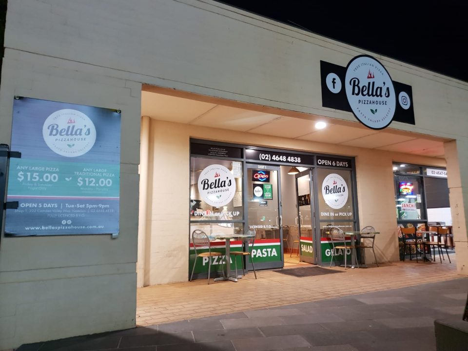 Bellas Pizzahouse | Mount Annan Marketplace, Shop 5/11-13 Main St, Mount Annan NSW 2567, Australia | Phone: (02) 4648 4838