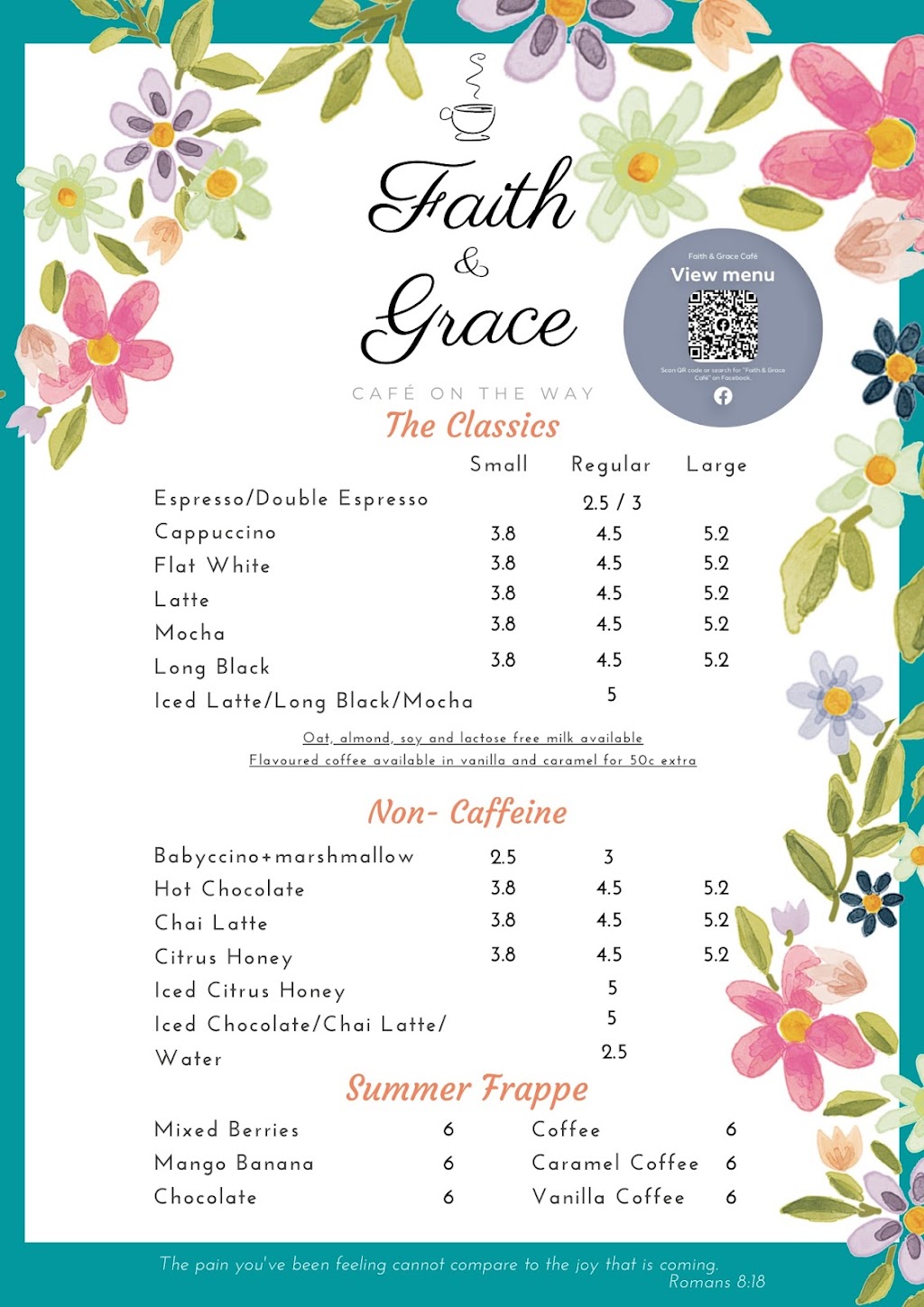 Faith & Grace Café | food | 9 Ellen St, Carina QLD 4152, Australia | 0406610925 OR +61 406 610 925