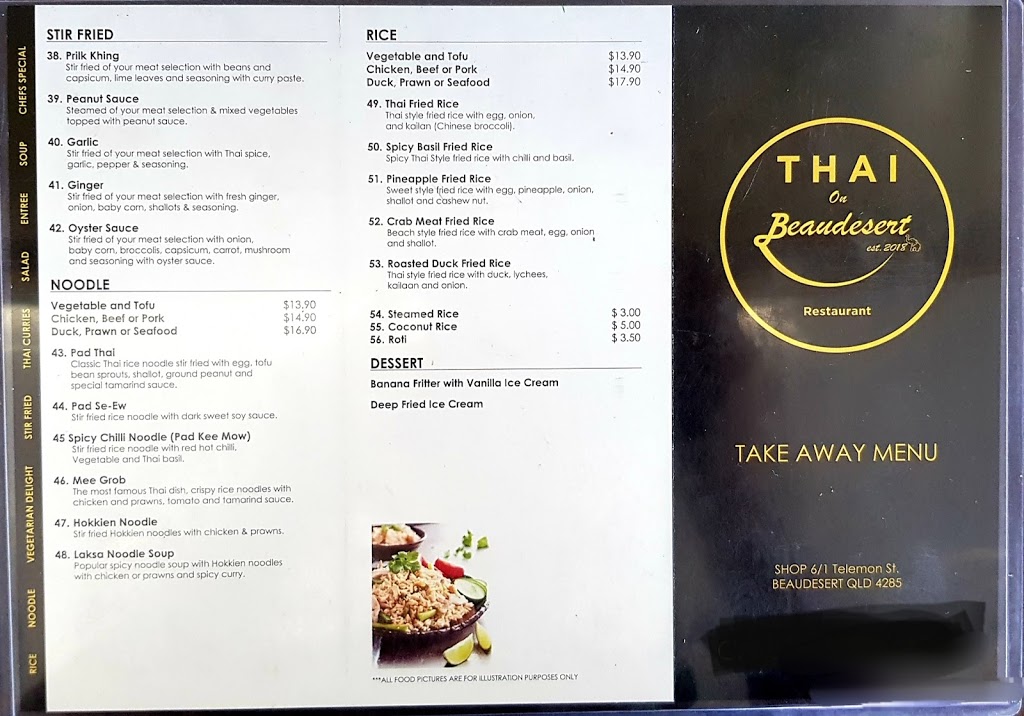 Thai on beaudesert Restaurant | Shop 6/1 Telemon St, Beaudesert QLD 4285, Australia | Phone: (07) 5515 9932