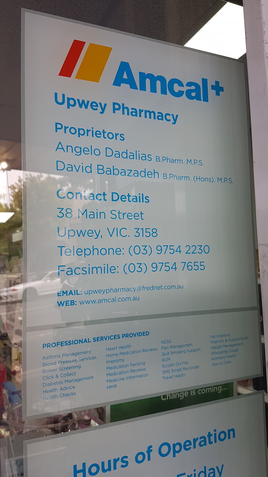 Upwey Pharmacy Amcal+ | pharmacy | 38 Main St, Upwey VIC 3158, Australia | 0397542230 OR +61 3 9754 2230