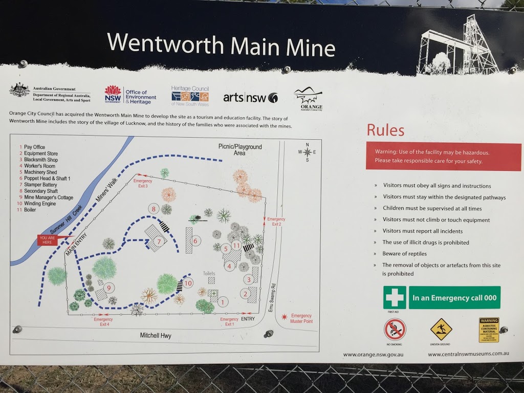 Wentworth Main Mine |  | 4570-4578 Mitchell Hwy, Lucknow NSW 2800, Australia | 0263655589 OR +61 2 6365 5589