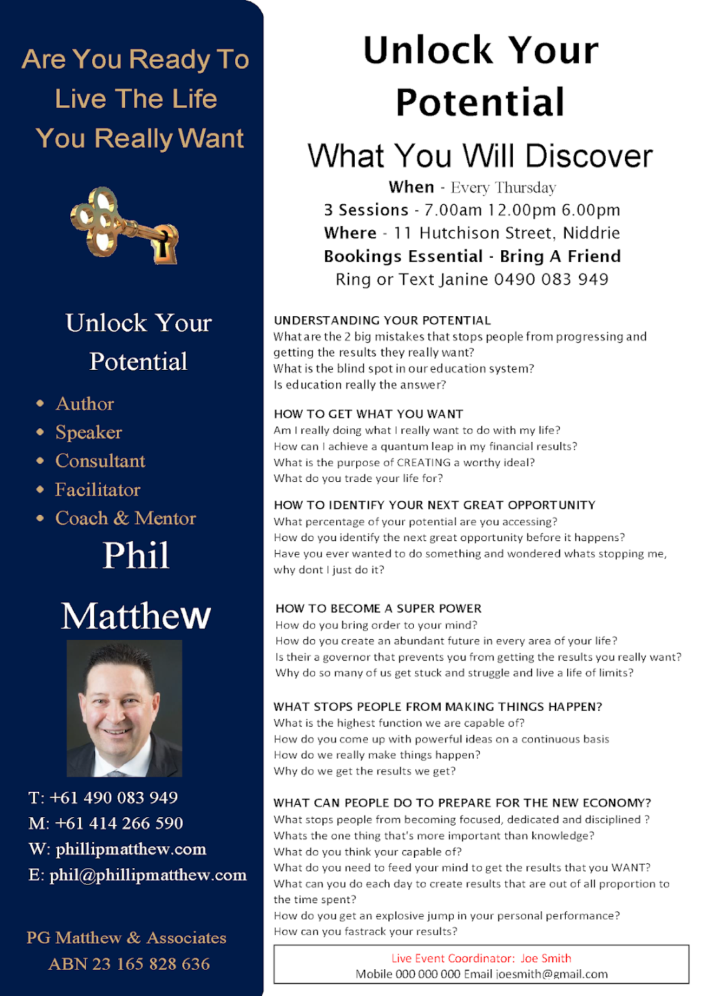 Unlocking Your Potential | 11 Hutchison St, Niddrie VIC 3042, Australia | Phone: 0490 083 949