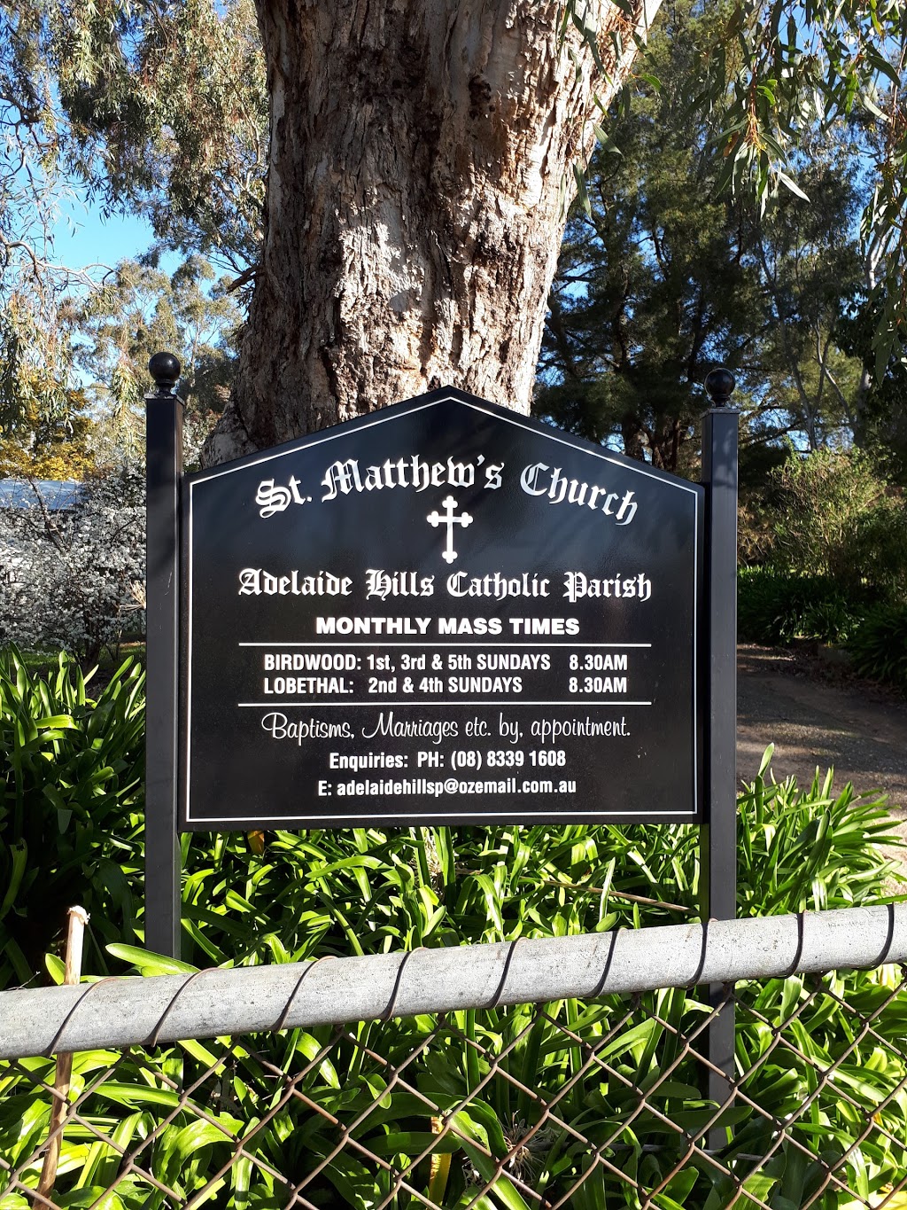 St Matthew Catholic Church | church | Shannon St, Birdwood SA 5234, Australia | 0885685215 OR +61 8 8568 5215