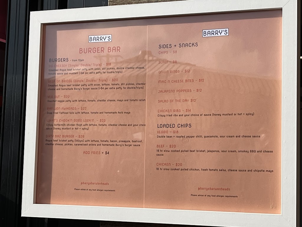 BARRYS - Juice Cafe + Burger Bar | 6 Bridge Rd, Barwon Heads VIC 3227, Australia | Phone: 0455 297 751