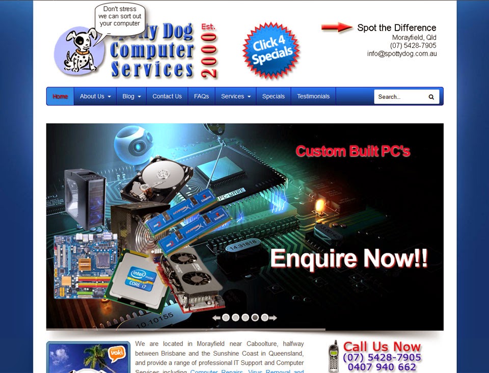 Website Design by Spotty Dog Computer Services |  | 42 Blaylock Ct, Morayfield QLD 4506, Australia | 0754287905 OR +61 7 5428 7905