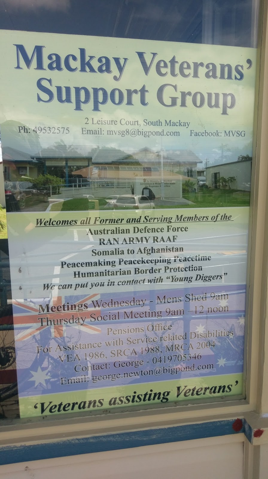 Mackay Veterans Support Group | Leisure Ct, South Mackay QLD 4740, Australia | Phone: (07) 4953 2575