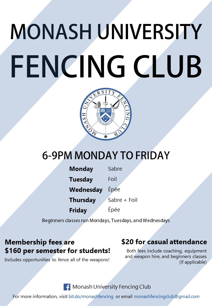 Monash University Fencing Club | gym | Fencing Hall, Monash Sport, Monash University, 42 Scenic Blvd, Clayton VIC 3800, Australia