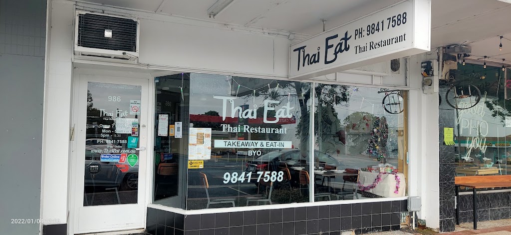 Thai Eat Restaurant (Doncaster East) | 986 Doncaster Rd, Doncaster East VIC 3109, Australia | Phone: (03) 9841 7588