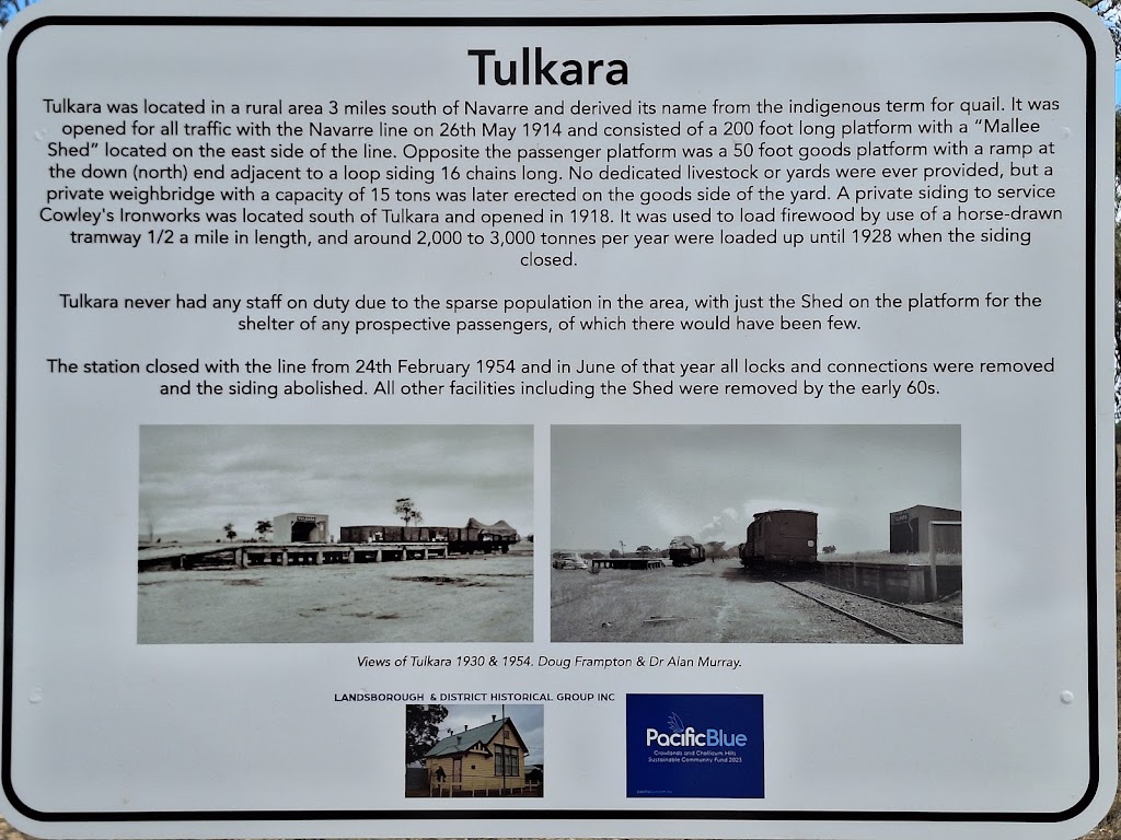 Former Tulkara Railway Station | Navarre VIC 3384, Australia | Phone: (03) 5358 8700