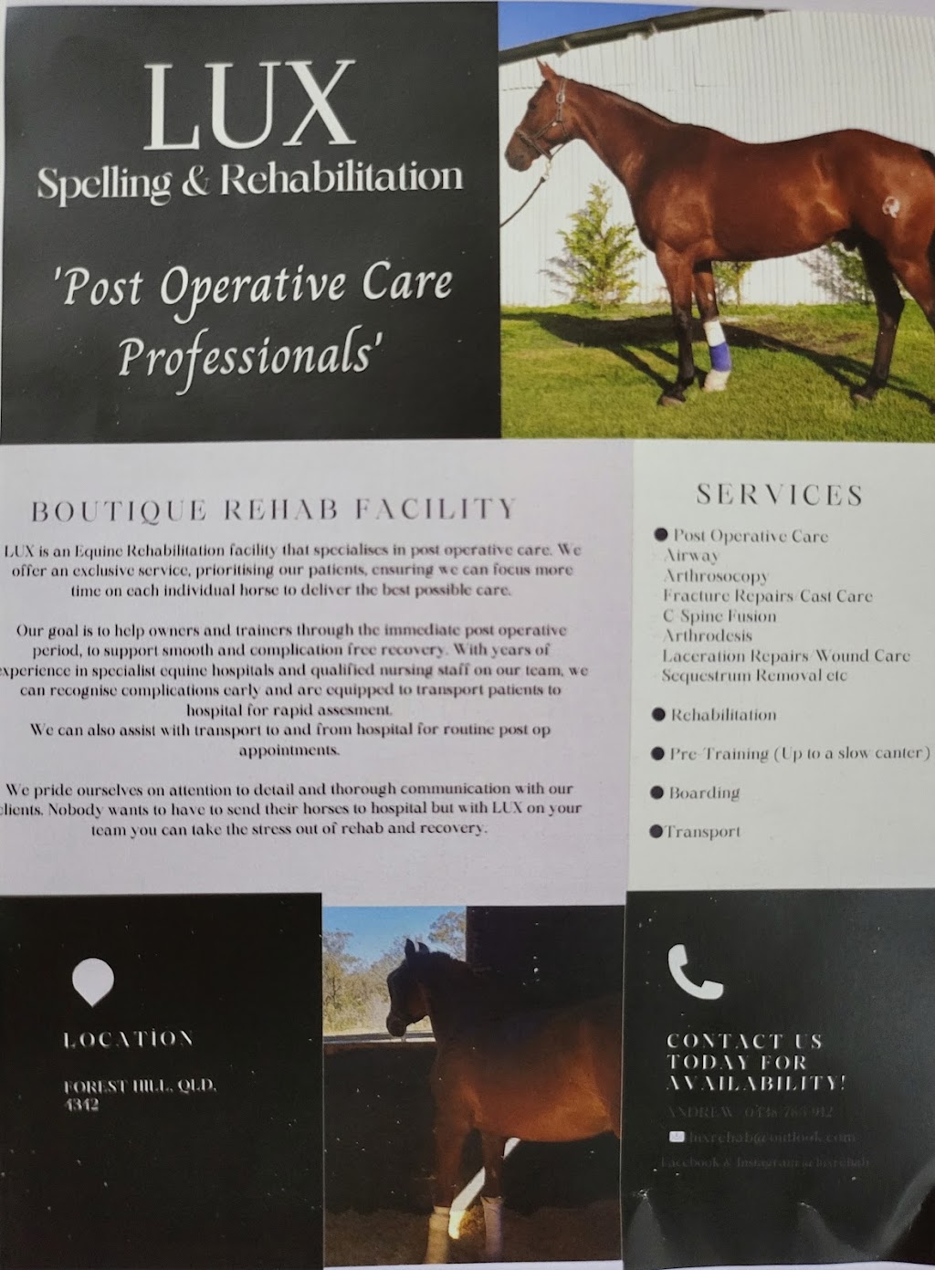 LUX Spelling & Rehabilitation | 106 Gatton Laidley Rd E, Forest Hill QLD 4342, Australia | Phone: 0438 785 912