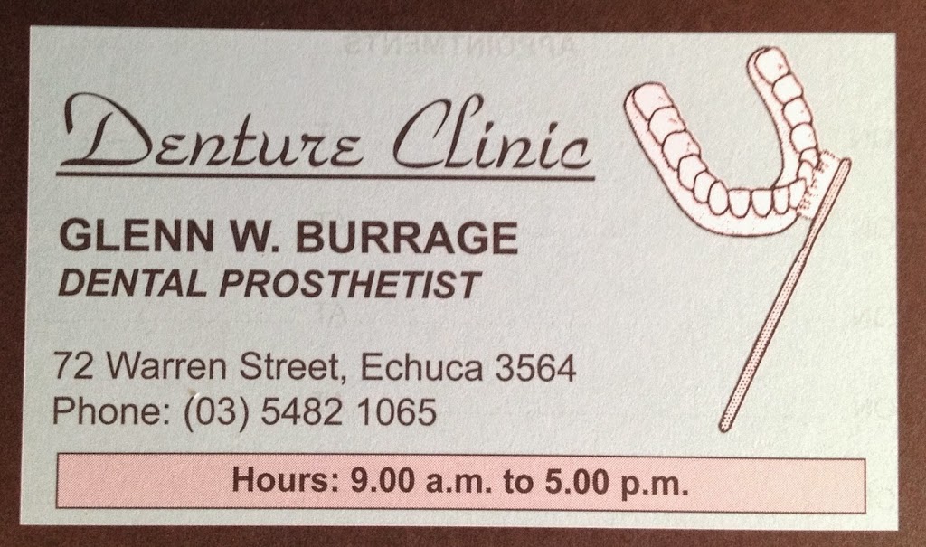 Denture Clinic-Glenn Burrage | 72 Warren St, Echuca VIC 3564, Australia | Phone: (03) 5482 1065